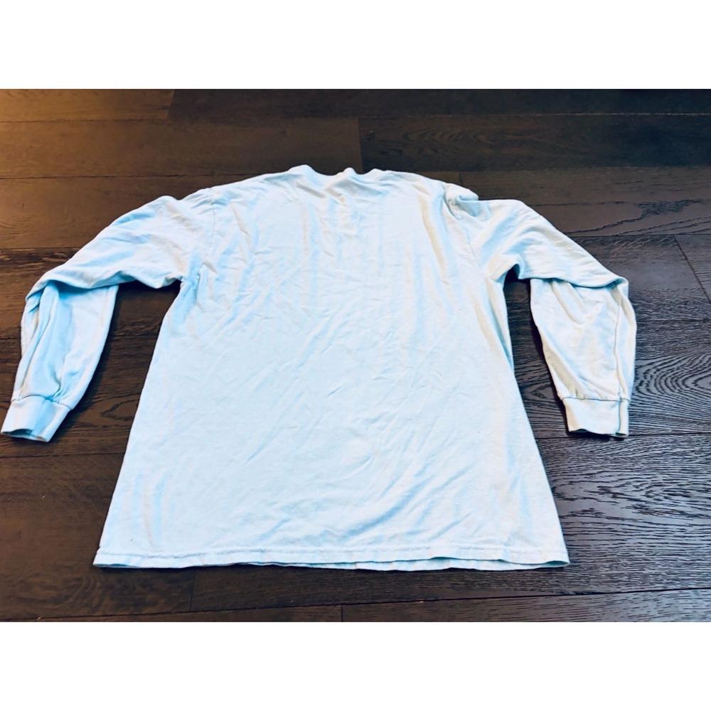 Gildan Heavy Cotton Long Sleeve Crewneck T-Shirt, Light Blue, Size Large - Picture 3 of 6